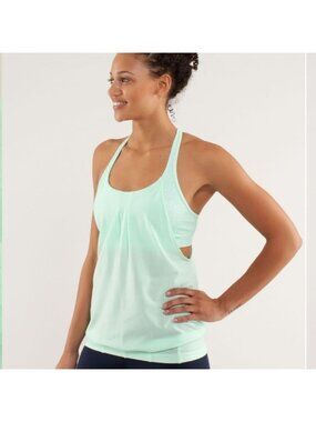 Lululemon Practice Freely Tank Fresh Teal / Petit Dot Fresh Teal